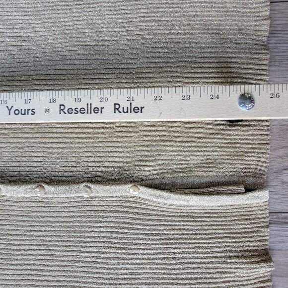 Venezia Jeans Womens Gold Ribbed Cardigan Sweater Size 22/24 NWT - Picture 11 of 13